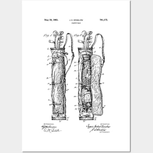 PATENT DRAWING / 1905 - Caddy Bag - black Posters and Art